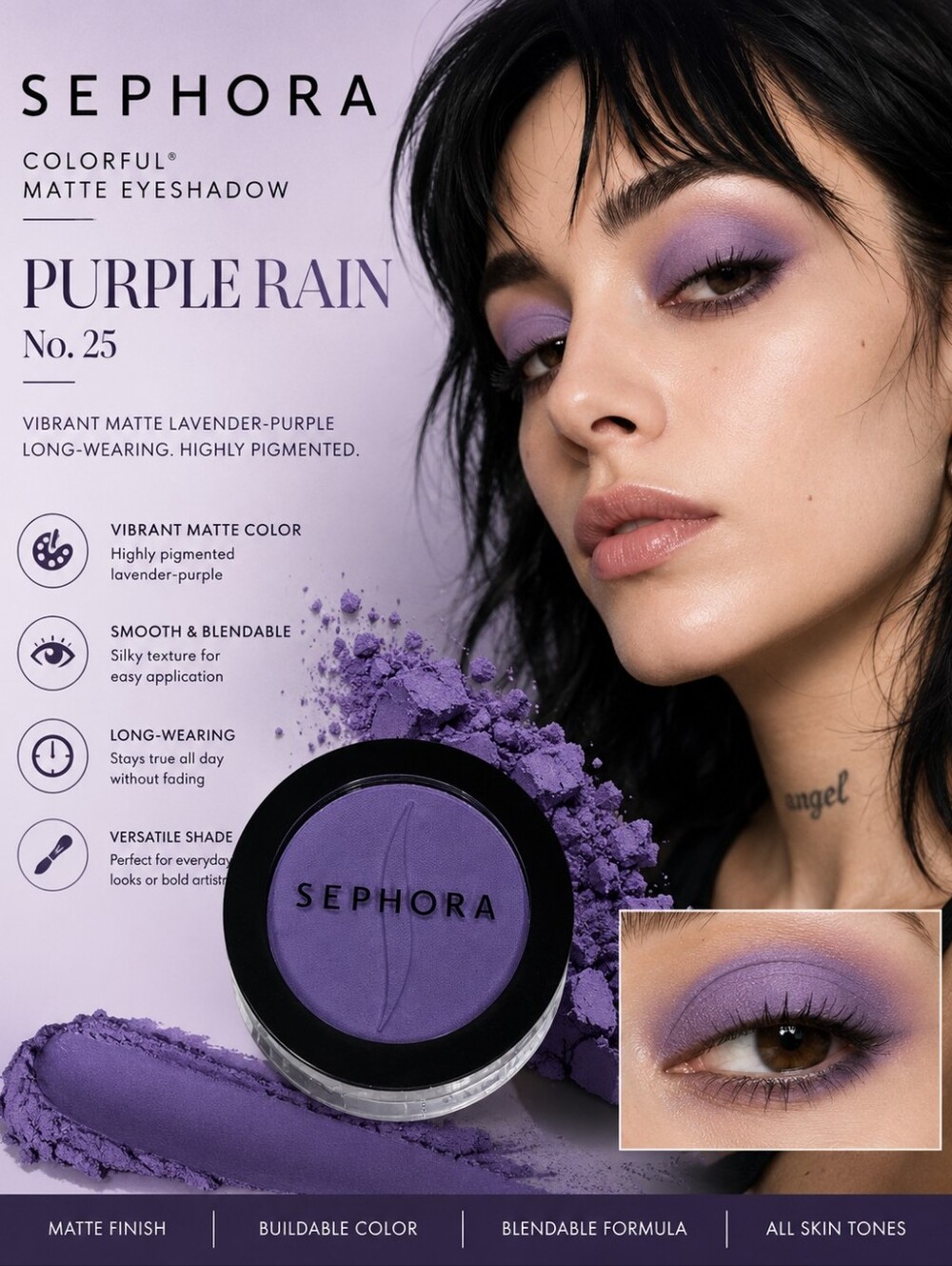 Sephora Colorful Matte Eyeshadow Purple Rain No. 25